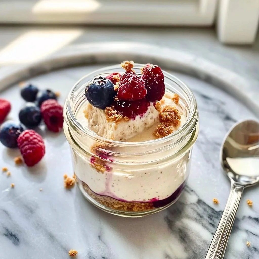 Protein Cheesecake Jars - healthy dessert rich in protein and flavor