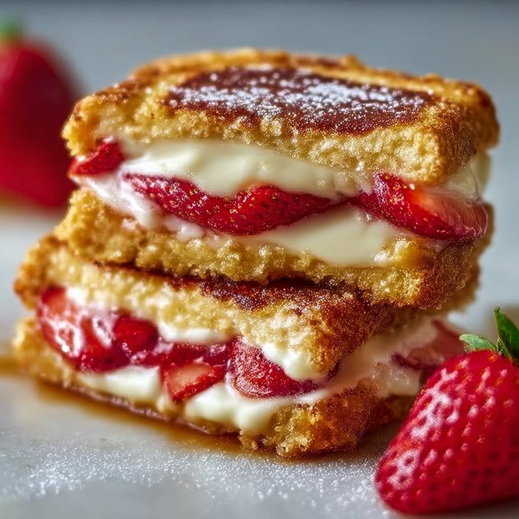 Fried Strawberry Cheesecake Sandwiches