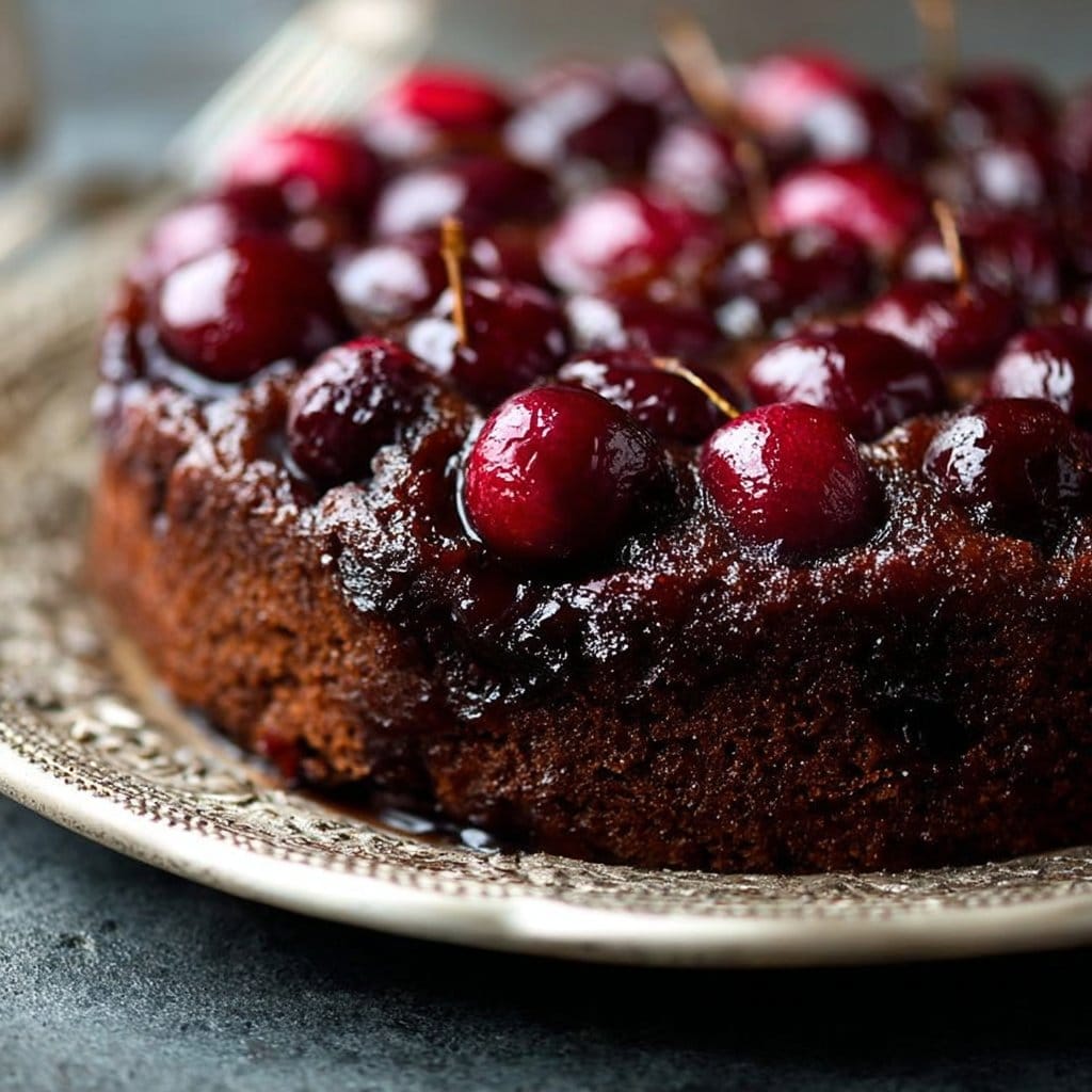 Chocolate Cherry Upside Down Cake