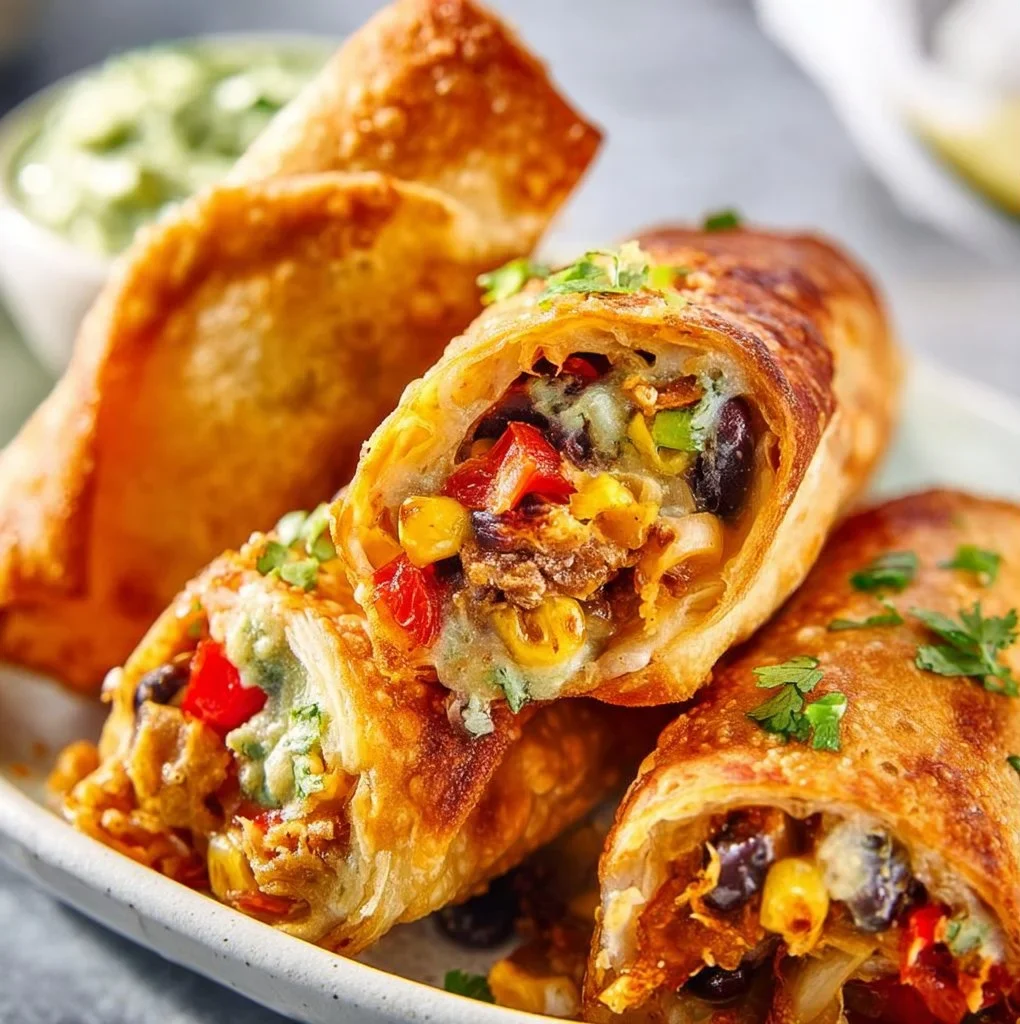 Southwest Egg Rolls 3 Delicious Southwest Egg Rolls filled with flavorful ingredients and spices