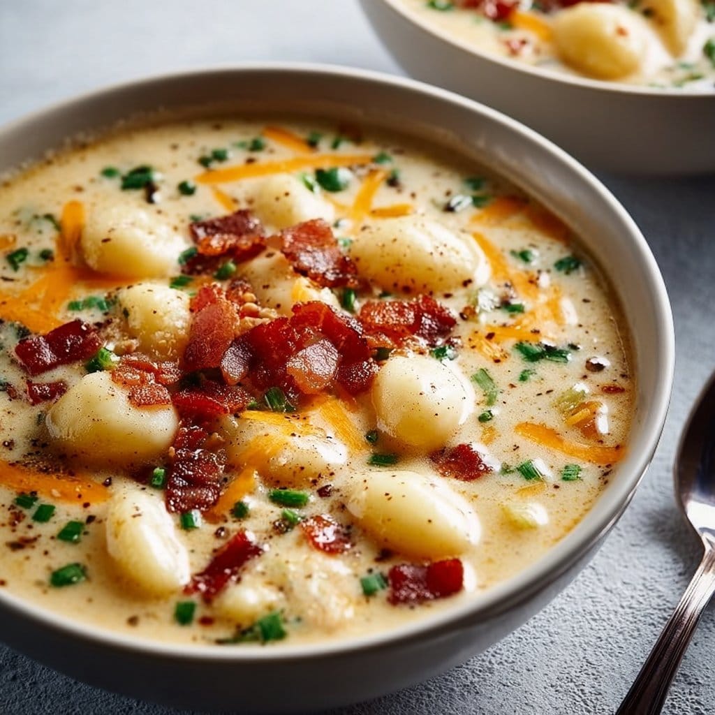 Bacon Cheddar Gnocchi Soup