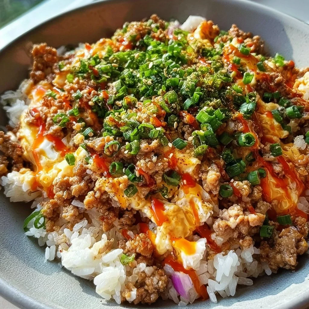 Bang Bang Ground Turkey Rice Bowls 3 Delicious Bang Bang Ground Turkey Rice Bowl topped with fresh vegetables