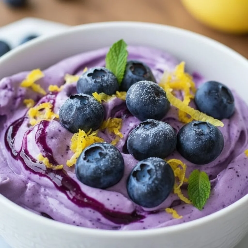 Blueberry Cottage Cheese Mousse