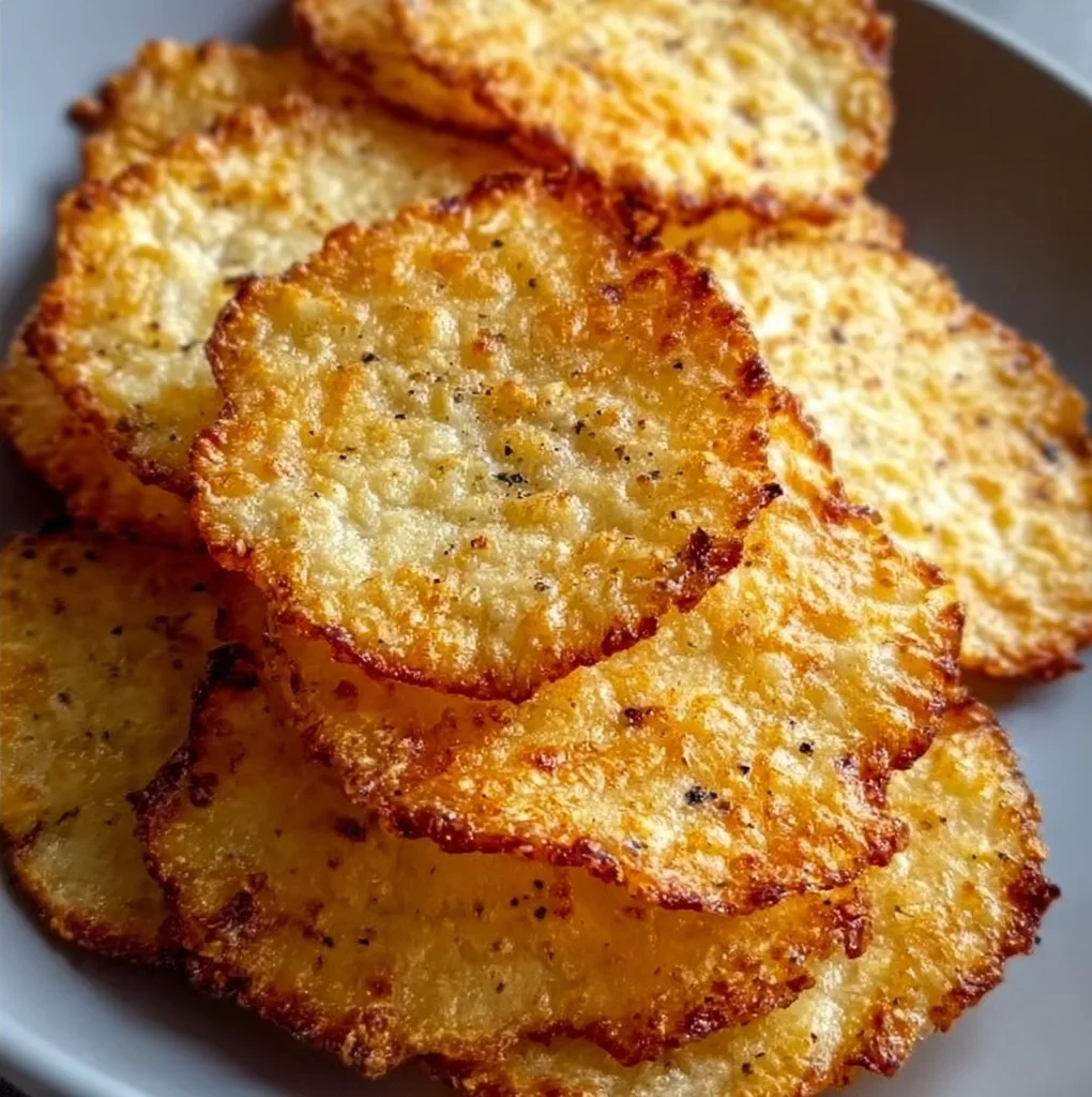 Homemade Cottage Cheese Chips on aServing plate