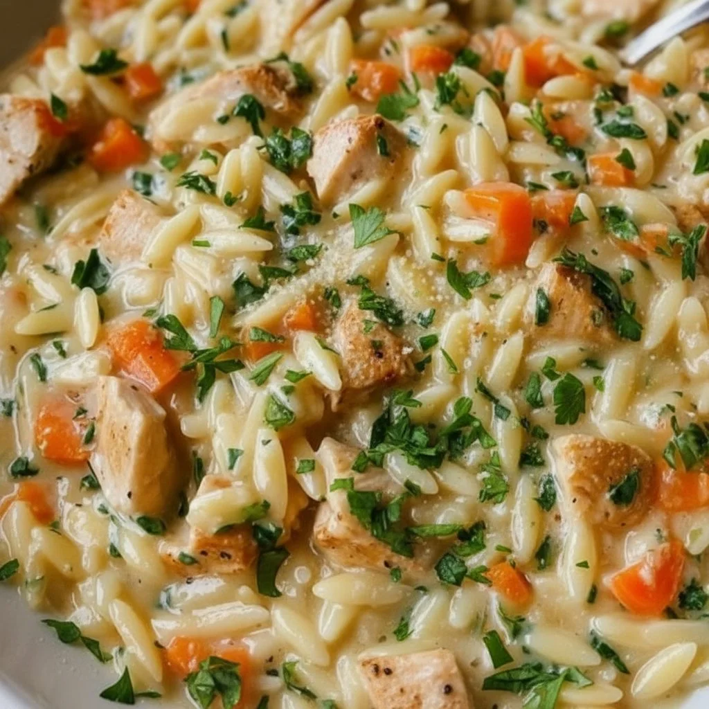 Creamy Chicken Pot Pie Orzo