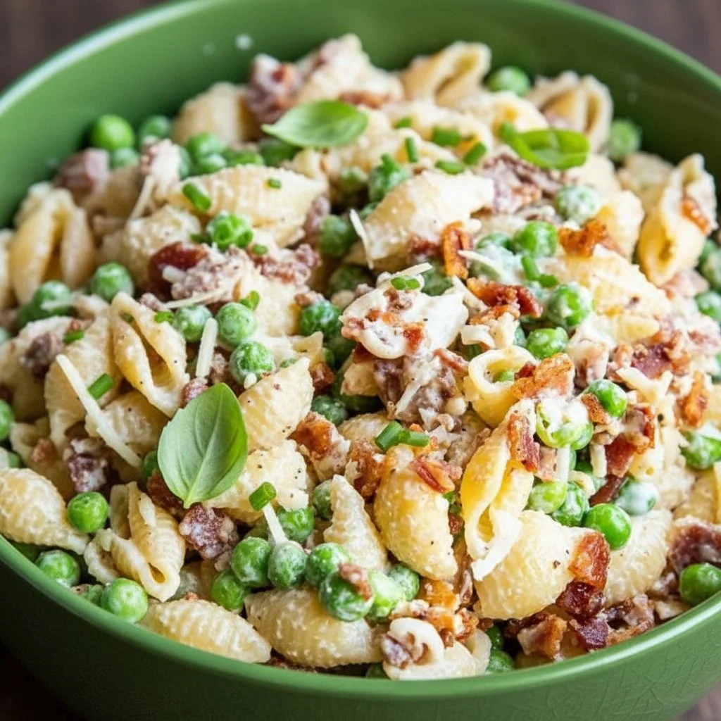 Creamy Pasta Salad 3 Delicious creamy pasta salad in a bowl with fresh vegetables