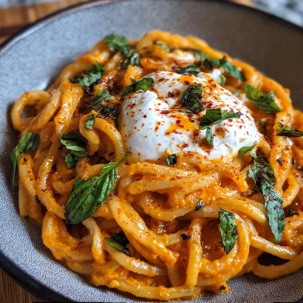 Creamy Red Pepper Pasta with Burrata & Herbs: An Incredible Ultimate Recipe