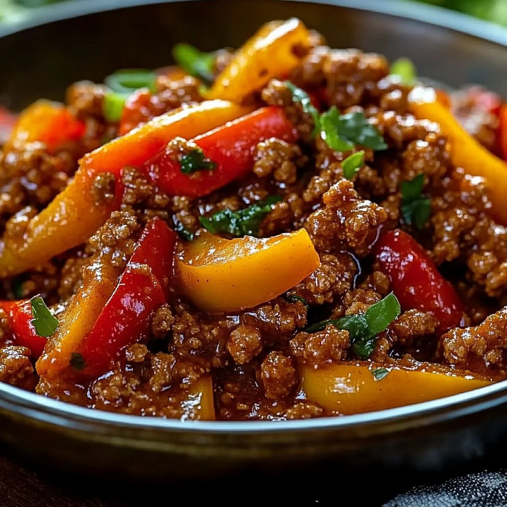Ground Turkey and Peppers
