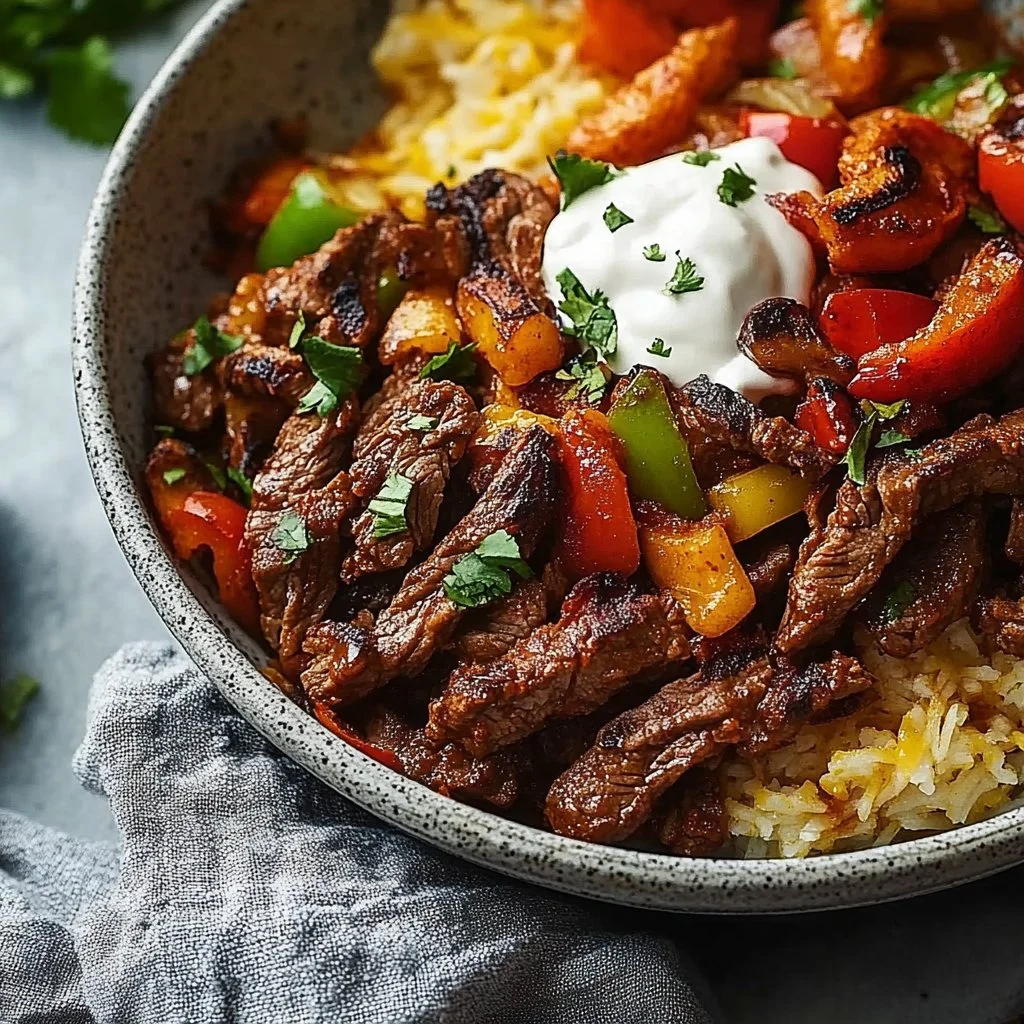 High-Protein, Low-Carb Steak Fajita Bowl