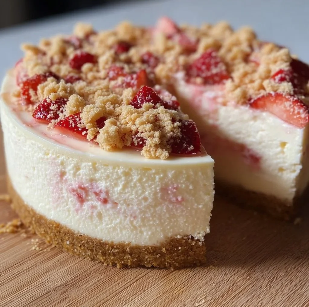 image 29 e1769091285314 Creamy Strawberry Crunch Cheesecake