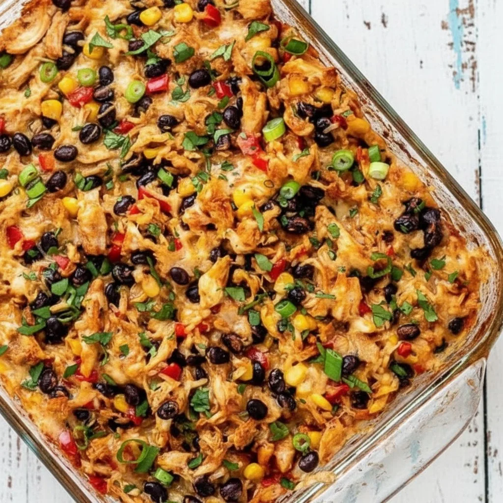 Macro-Friendly Chicken Burrito Bake