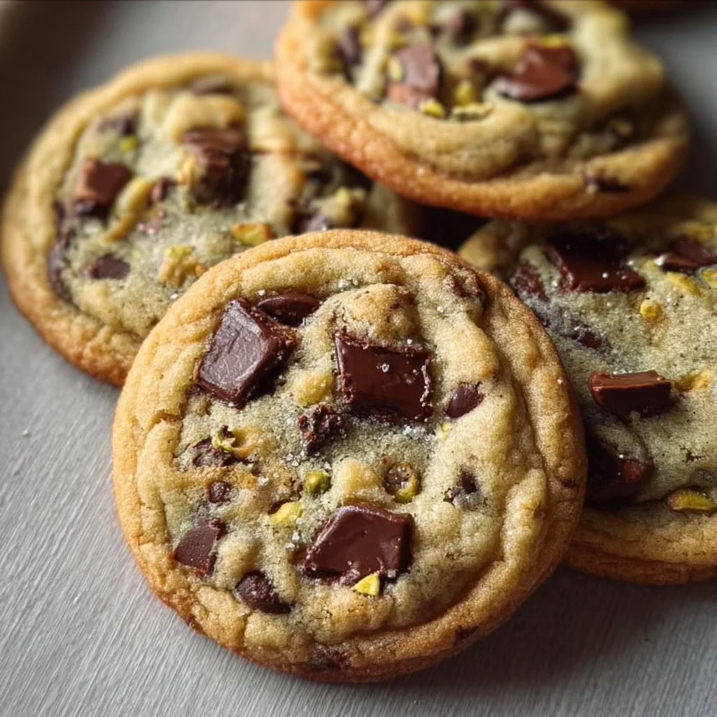 Pistachio Cream Chocolate Chip Cookies