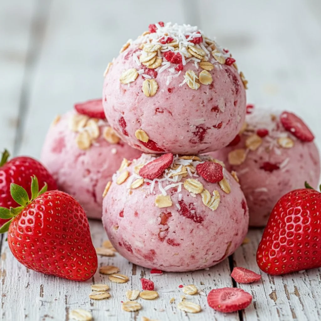 Strawberry Cheesecake Protein Balls