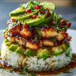 tangy honey lime chicken avocado rice stack that 2026 01 15 075933 1 Tangy Honey Lime Chicken & Avocado Rice Stack That Delights