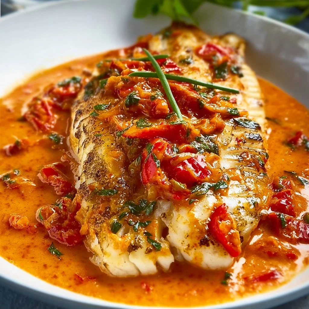 Tilapia in Roasted Pepper Sauce 4 Tilapia in Roasted Pepper Sauce