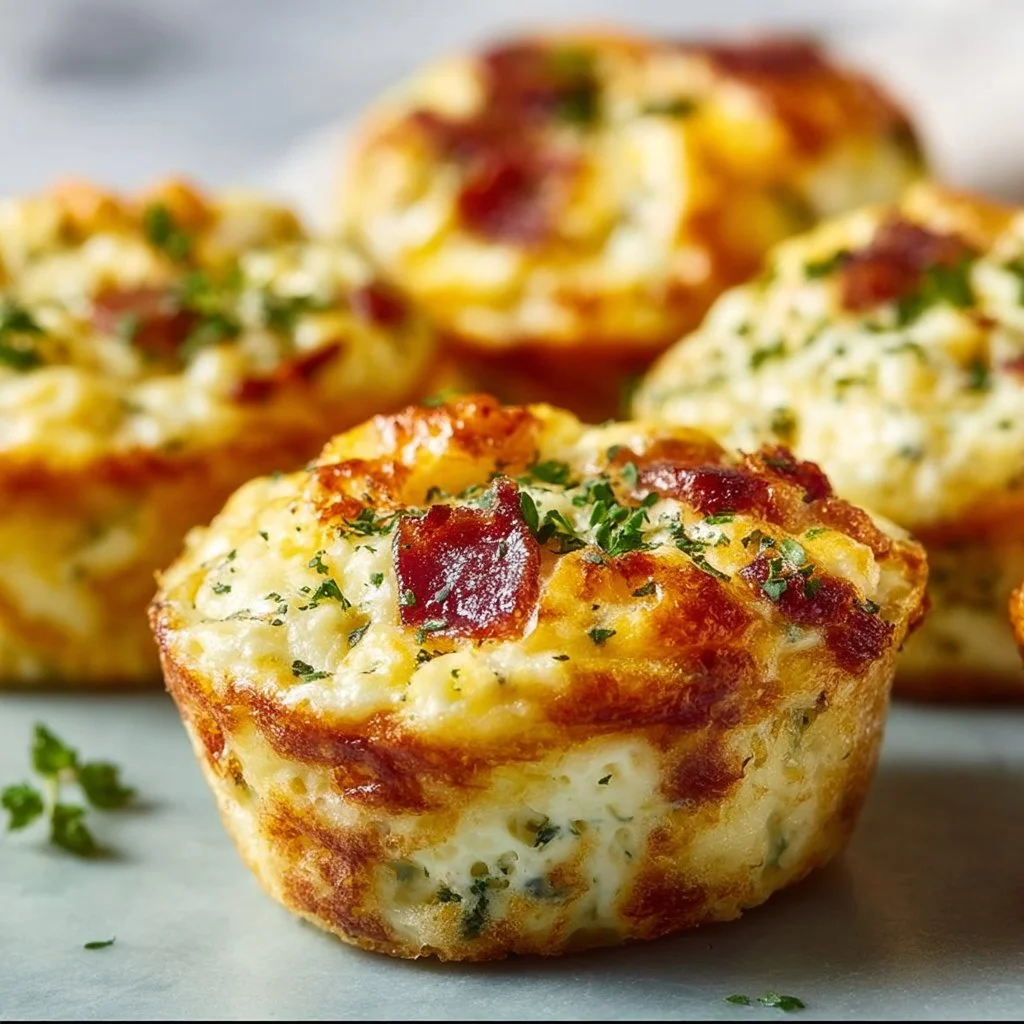 Cheesy Muffin Tin Cottage Cheese Egg Bites 3 Cheesy muffin tin cottage cheese egg bites served on a plate
