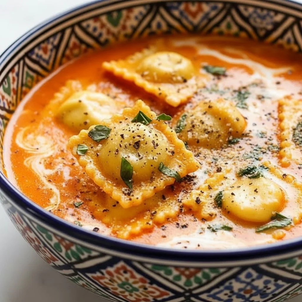 Easy Tuscan Ravioli Soup - theamazingfood