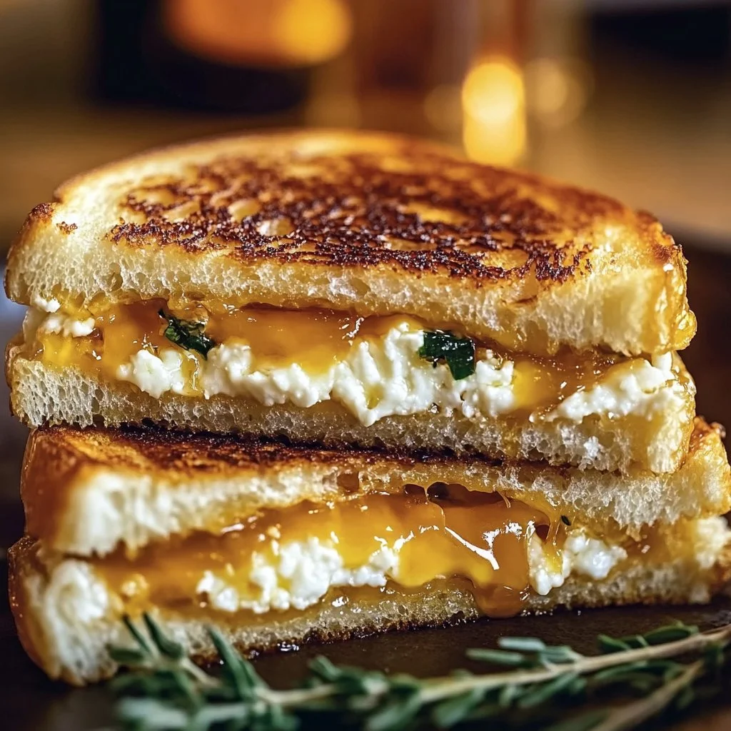 Indulge in Goat Cheese Grilled Cheese with Honey Bliss