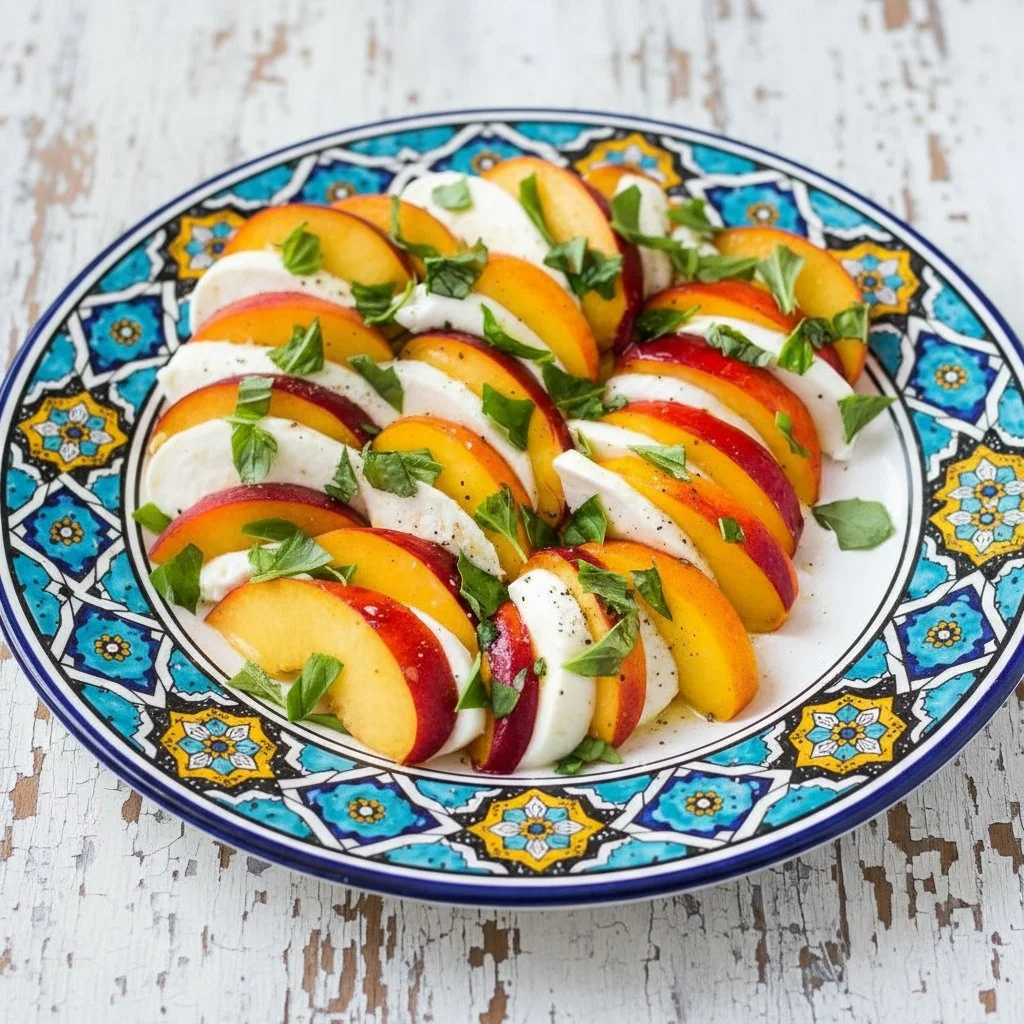 Juicy Peach and Mozzarella Delight Salad 4 Juicy Peach and Mozzarella Delight Salad