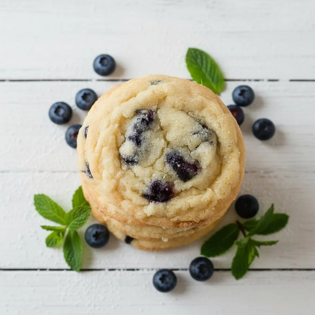 Delicious homemade Lemon Blueberry Cookies on a plate