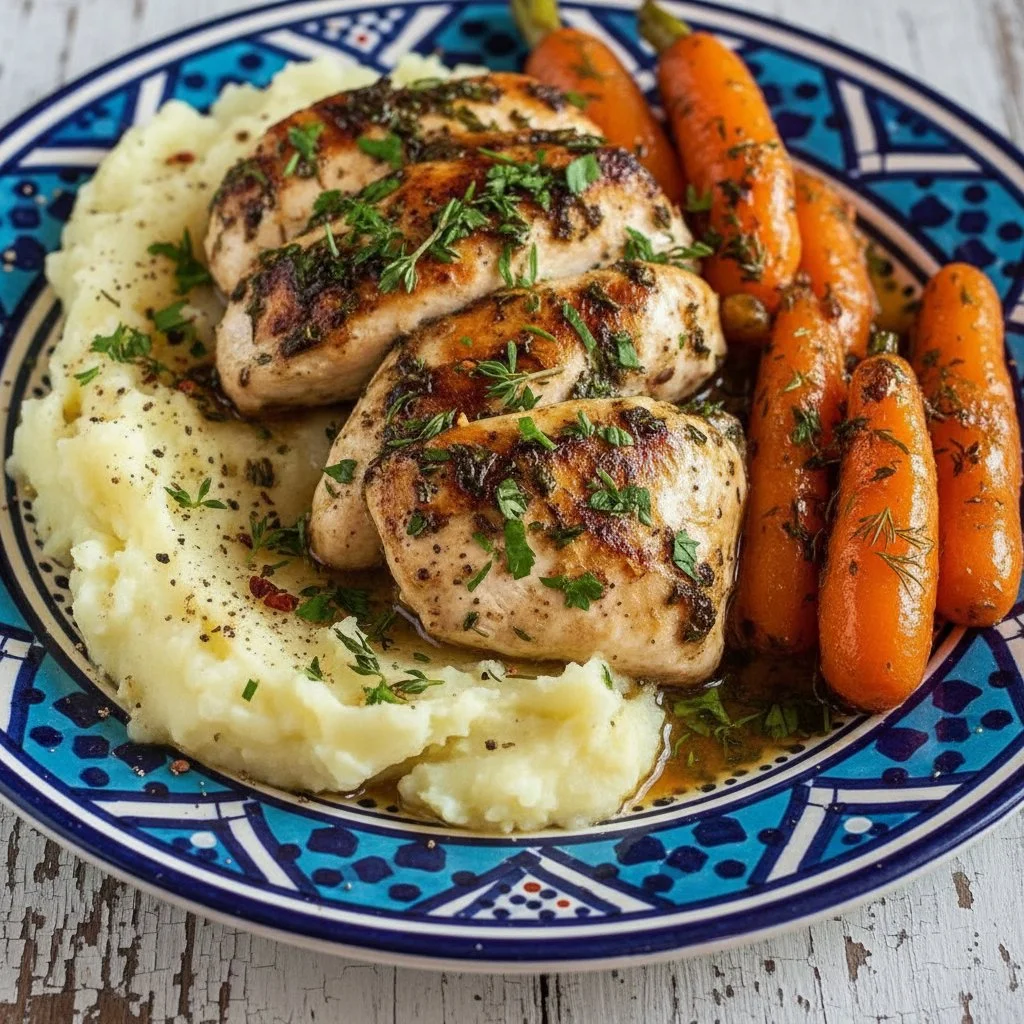 Make Garlic Herb Chicken with Mashed Potatoes and Glazed Carrots Tonight!