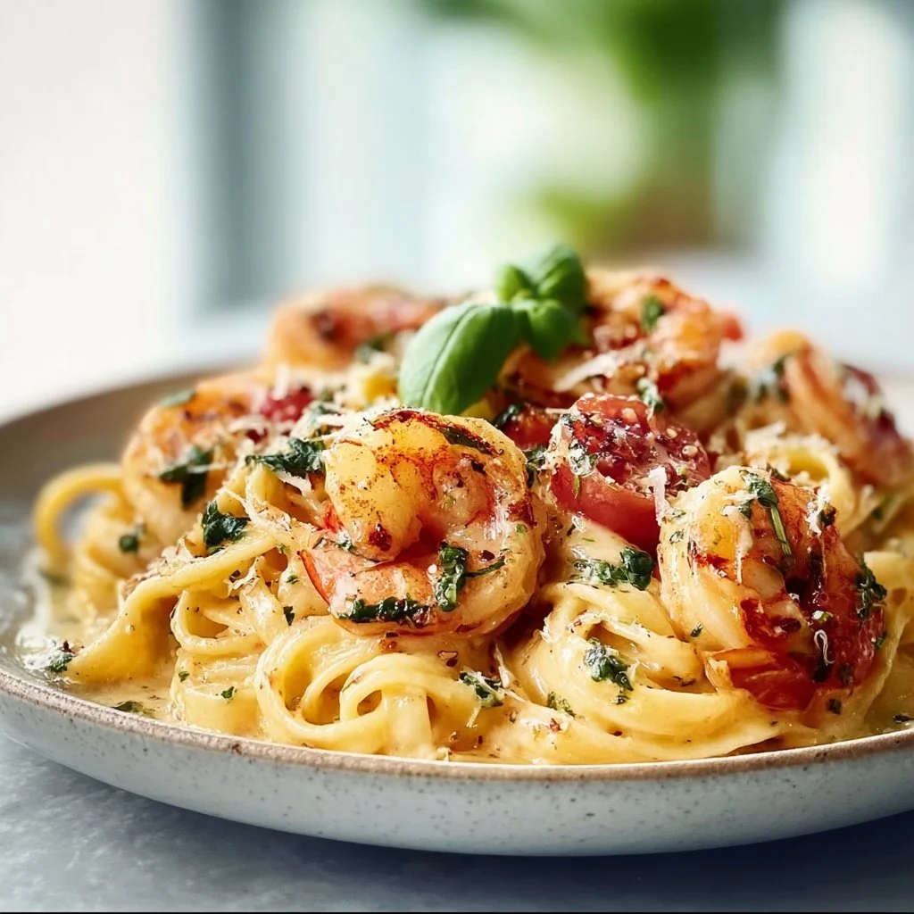 Marry Me Shrimp Pasta 3 Delicious Marry Me Shrimp Pasta seasoned with garlic and herbs