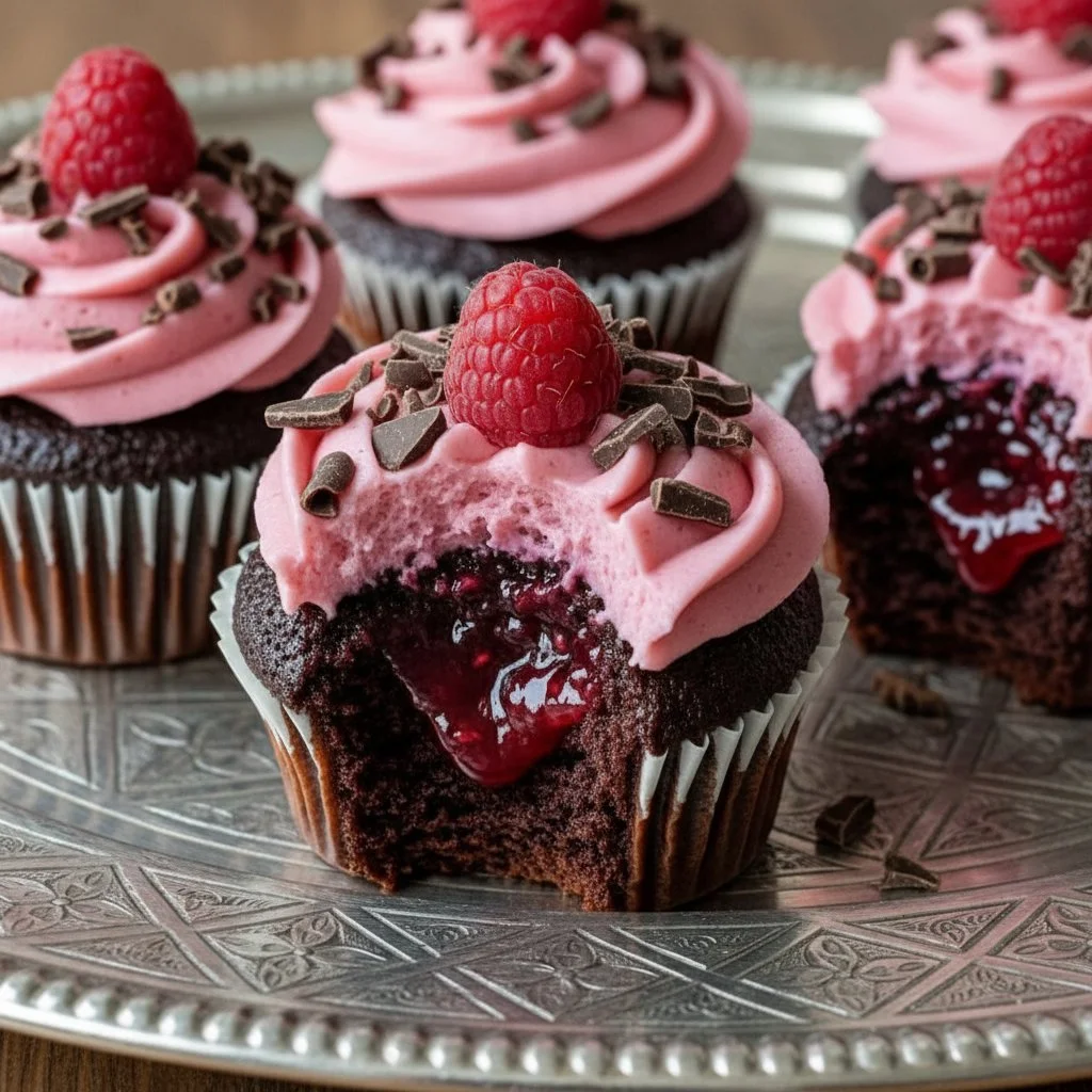 Molten Raspberry Chocolate Cupcakes 4 Molten Raspberry Chocolate Cupcakes