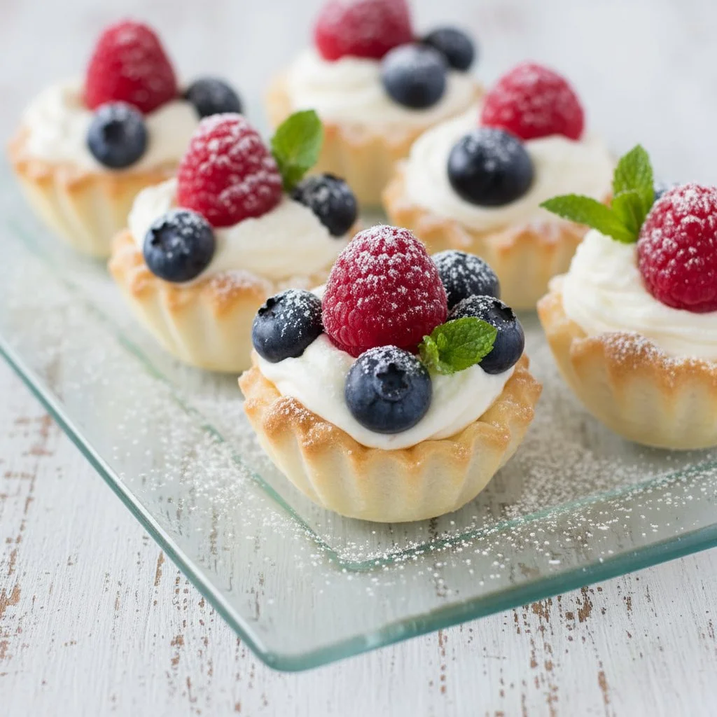 Delicious no bake cheesecake bites topped with fresh fruit