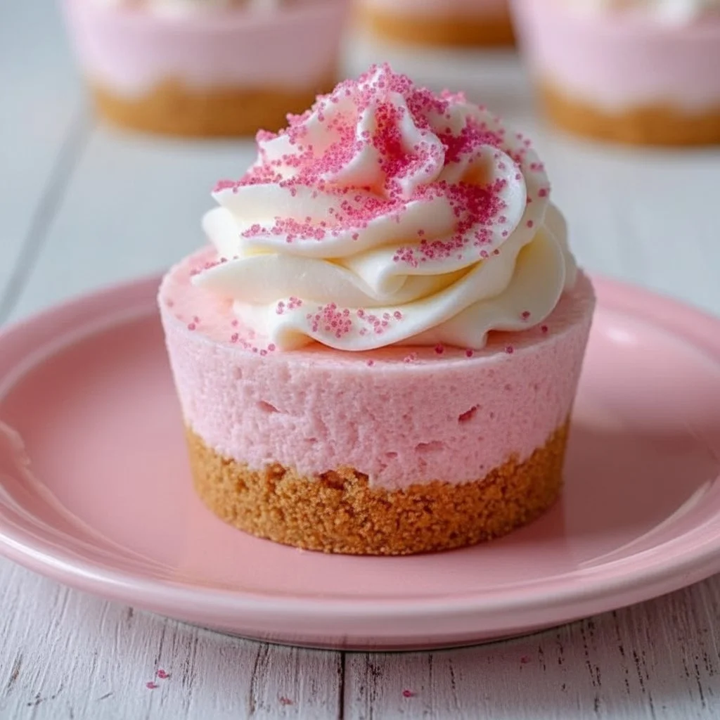 Delicious no-bake pink velvet cheesecake bites on a decorative plate