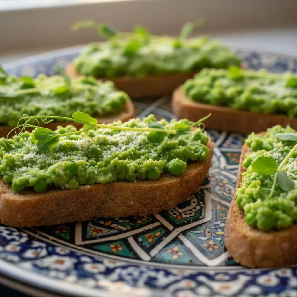Pea Bruschetta 4 Pea Bruschetta