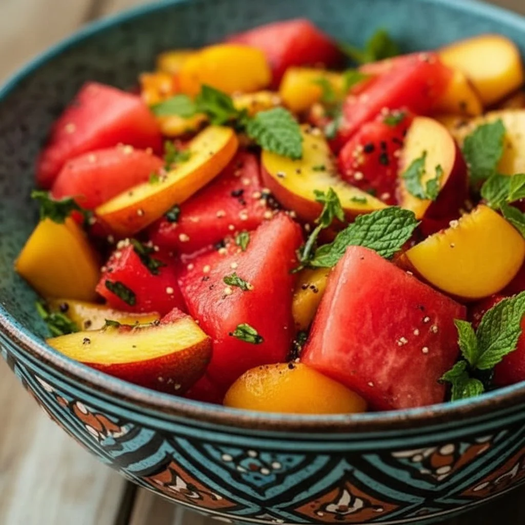 Peach and Watermelon Summer Salad 4 Peach and Watermelon Summer Salad