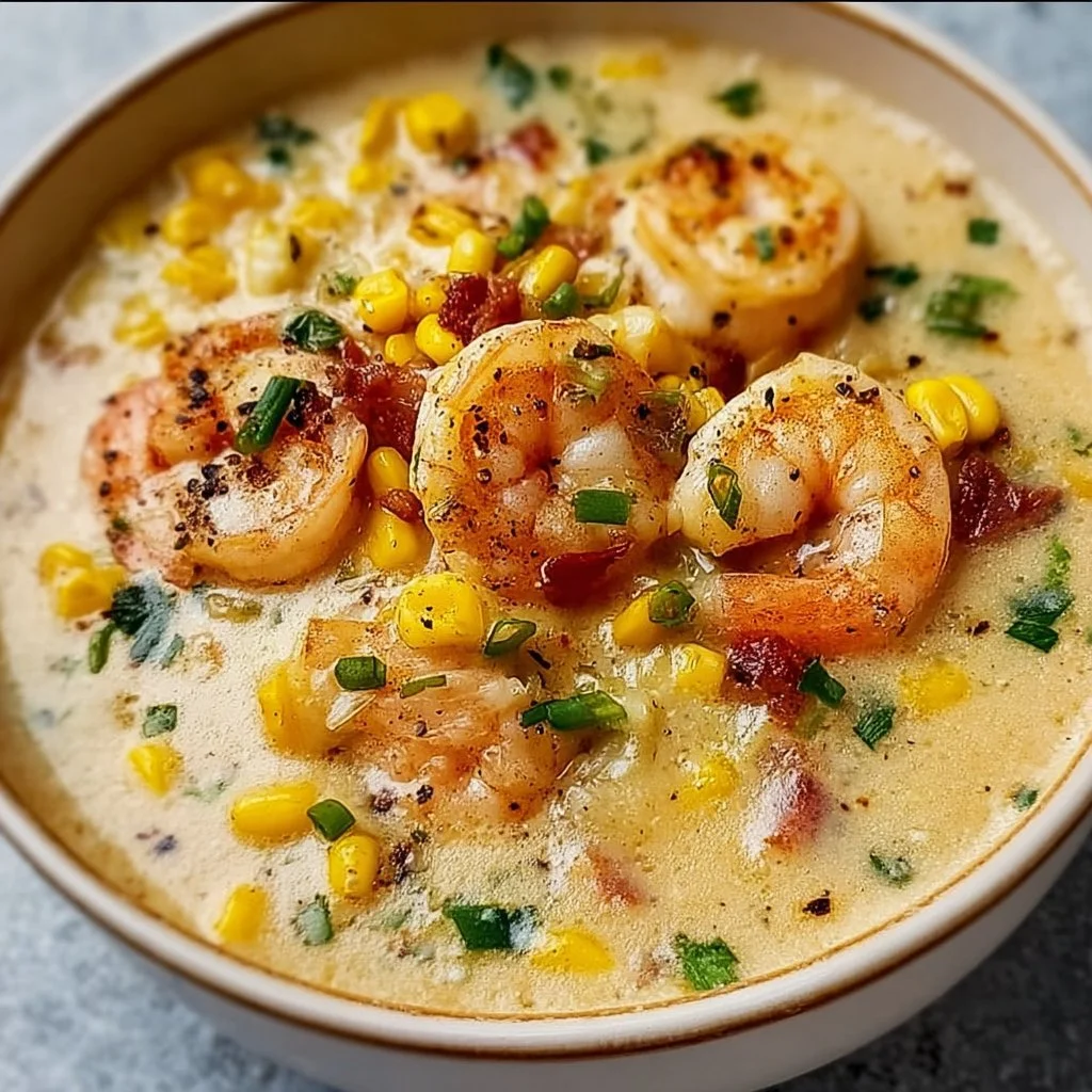 Shrimp and Corn Chowder: A Hearty, Flavorful Delight 3 Bowl of shrimp and corn chowder topped with fresh herbs