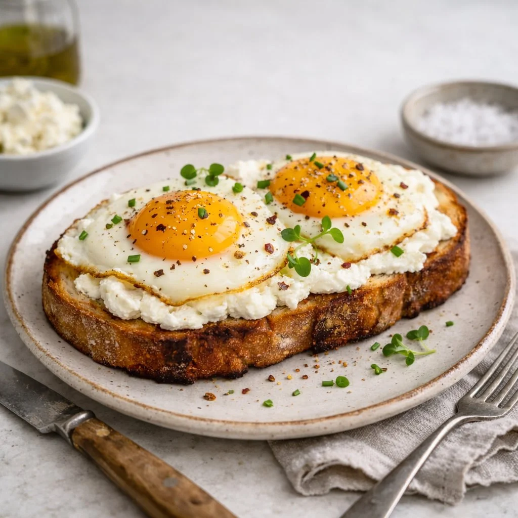 Simple Egg and Ricotta Toast