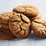 Freshly baked super soft molasses cookies with a sprinkle of sugar