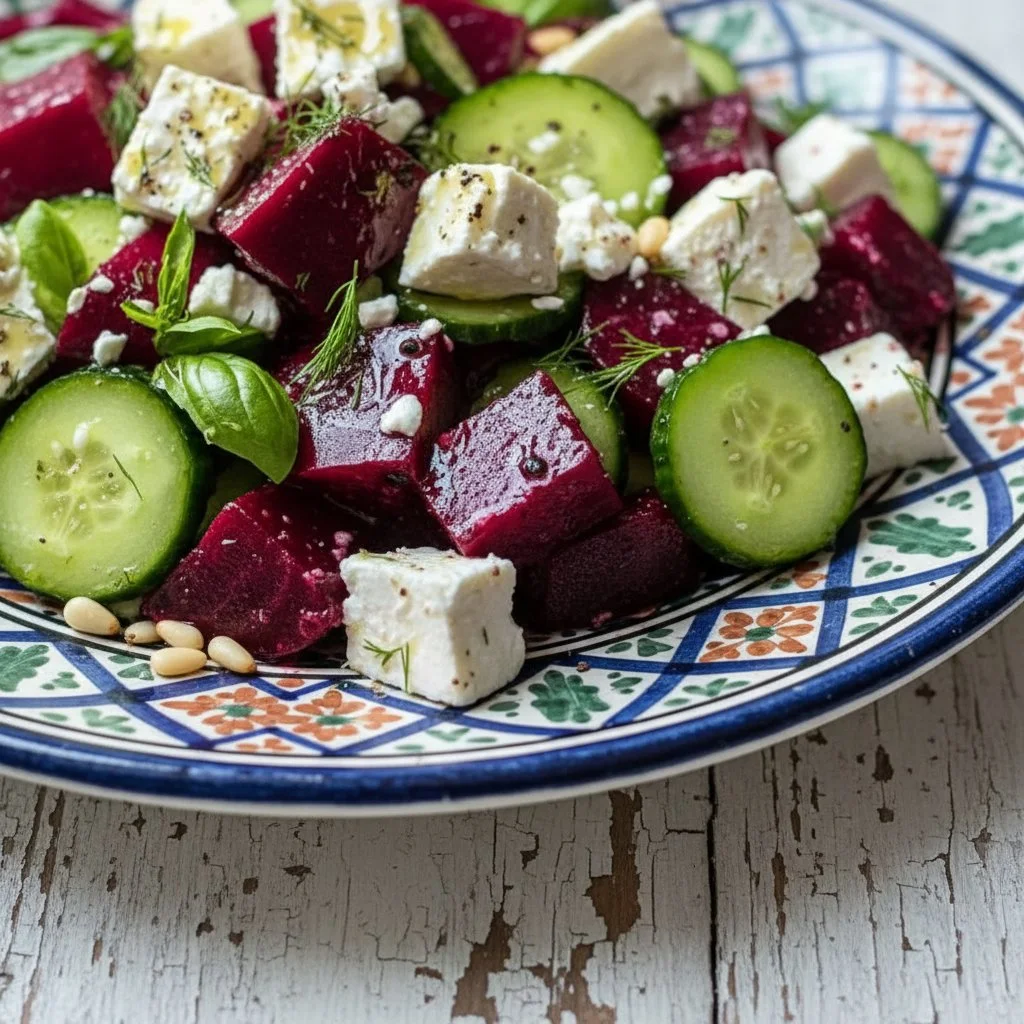 Vibrant Beet Salad with Feta and Cucumbers for Fresh Flavor!