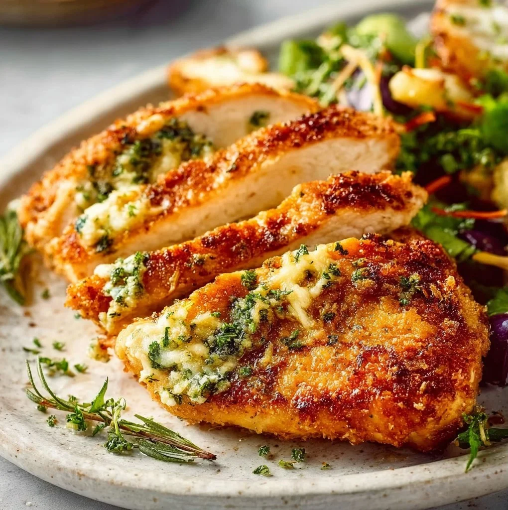 Delicious Baked Ranch Chicken served on a plate with garnish