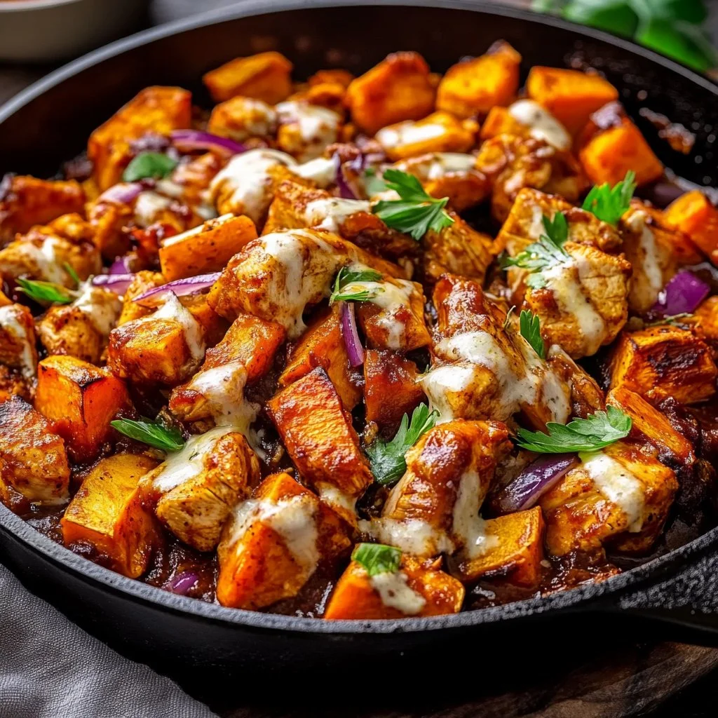 BBQ Chicken Sweet Potato Skillet – Easy One-Pan Dinner 4 BBQ Chicken Sweet Potato Skillet – Easy One-Pan Dinner