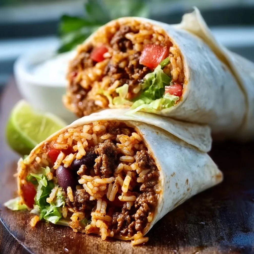 Beef Burrito Beans Rice