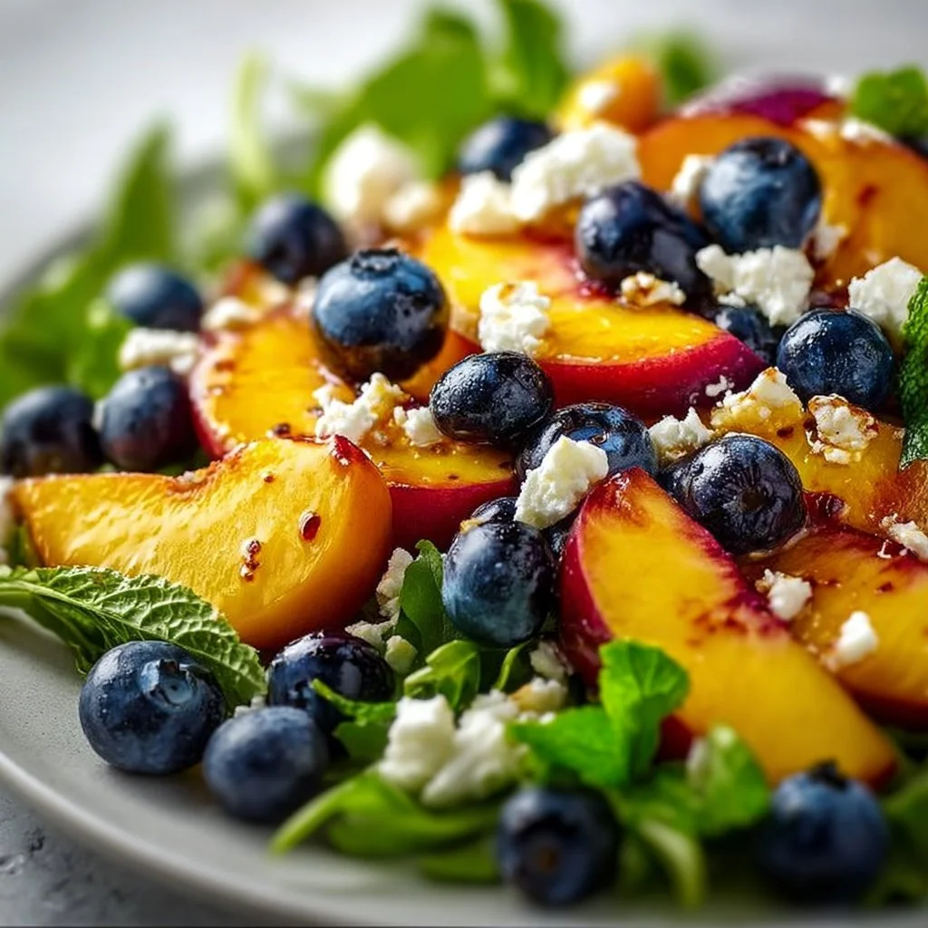 Blueberry Peach Feta Salad