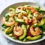 Citrus Shrimp and Avocado Salad served in a bowl with fresh ingredients