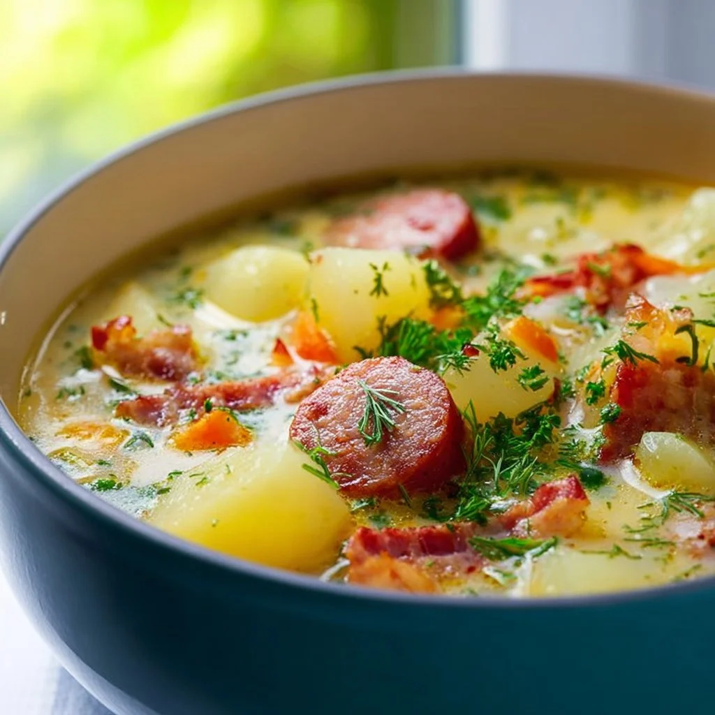 Classic German Potato Soup with Sausage