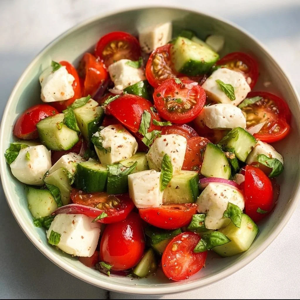 Easy Cucumber Caprese Salad