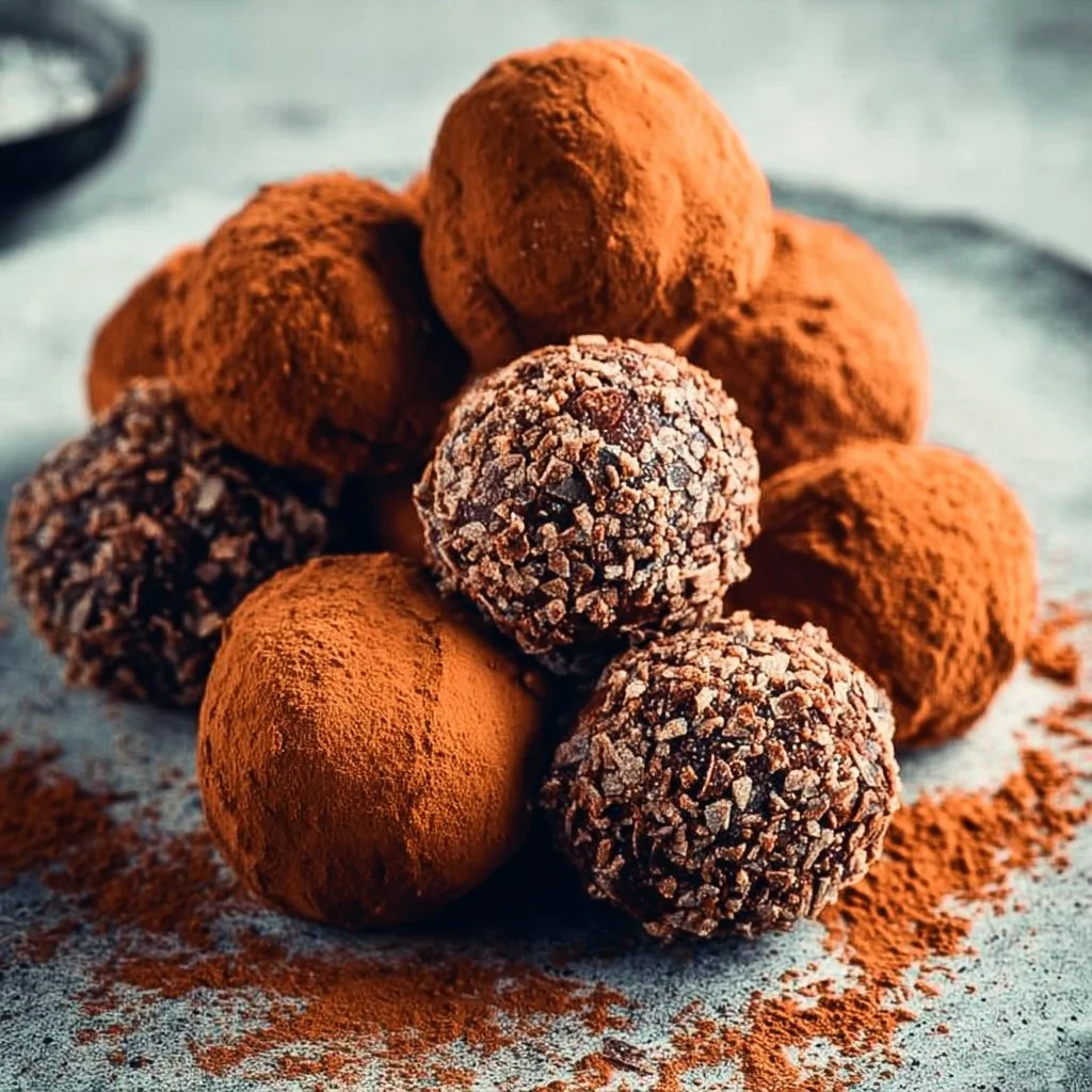 Delicious French chocolate truffles coated in cocoa powder