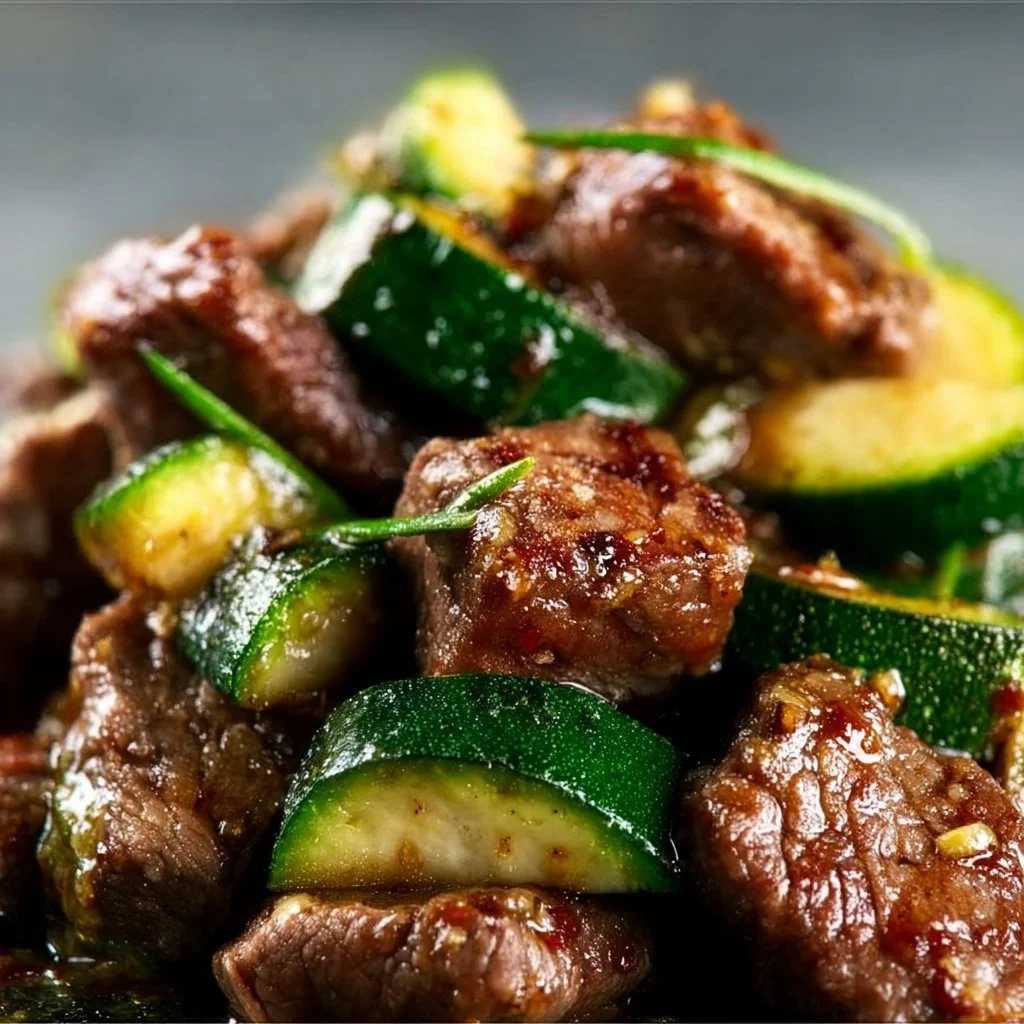 Garlic Butter Steak Bites with Zucchini