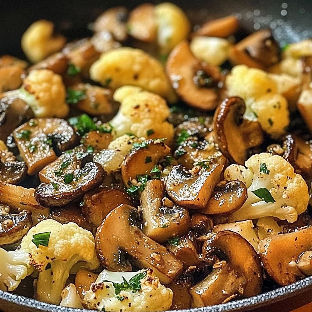 Garlic Mushroom and Cauliflower Skillet