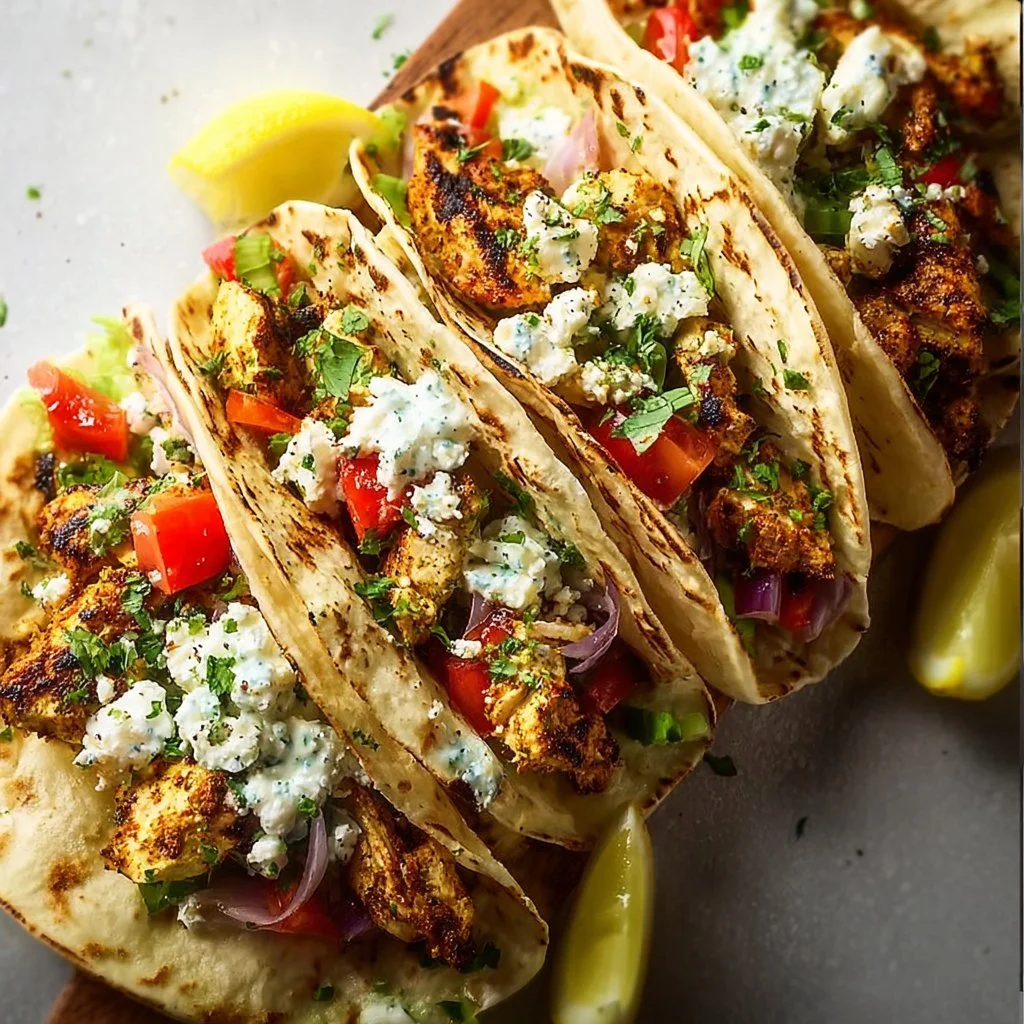 Grilled Mediterranean Chicken Tacos