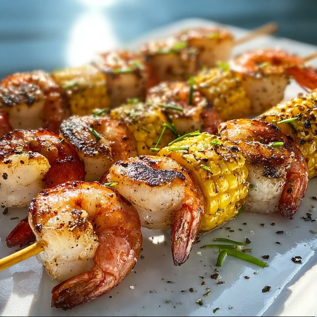 Grilled Seafood Skewers 4 Grilled Seafood Skewers