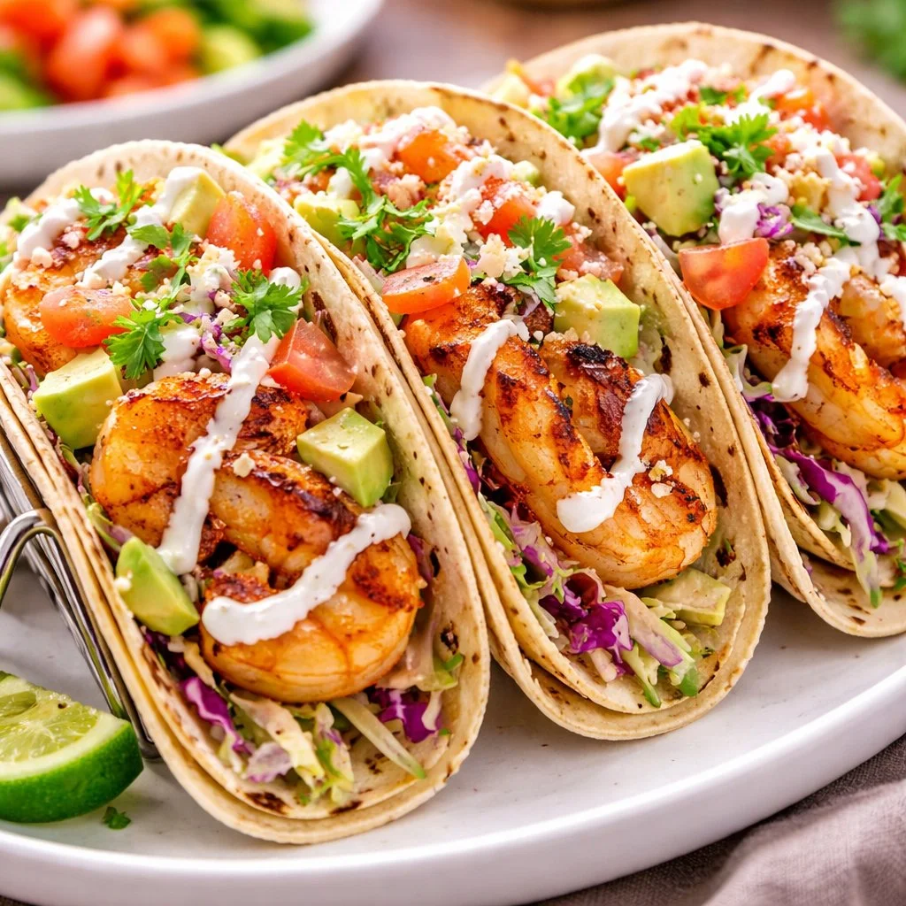 Grilled Shrimp Tacos With Cabbage Slaw