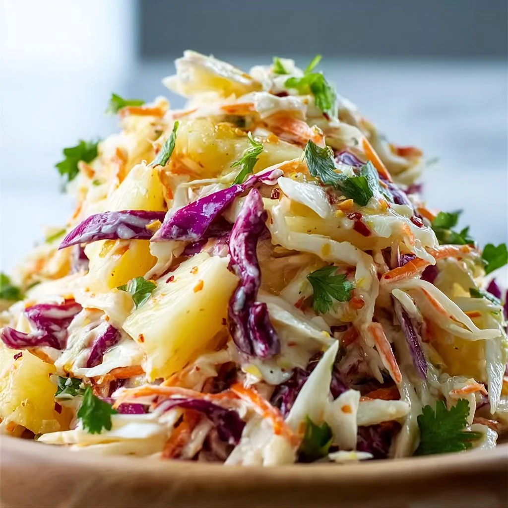 No-Mayo Hawaiian Pineapple Coleslaw for a Tropical Twist