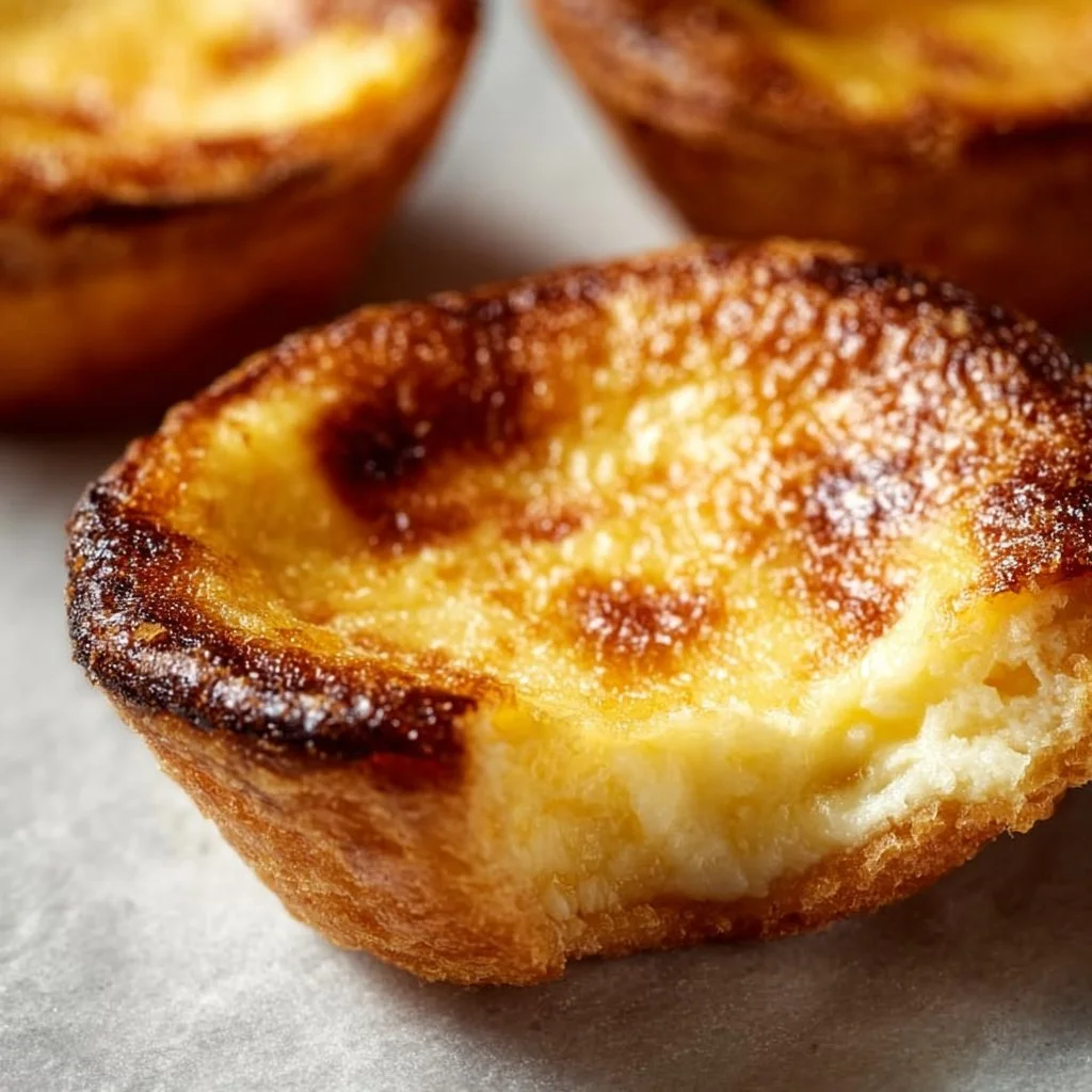 Delicious Portuguese milk tarts with creamy filling and flaky crust